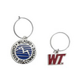 1 1/4" Enamel Charm, Zipper Pull, Wine Glass Charm